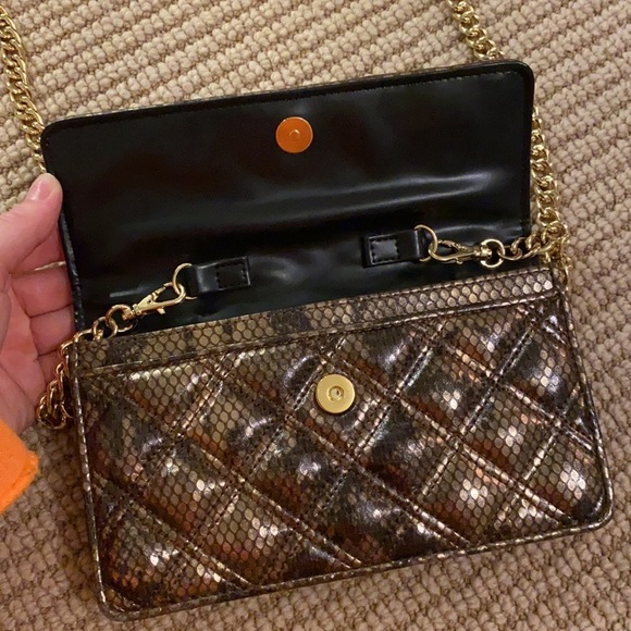 Marc By Marc Jacobs Handbags - 𝅺MARC by Marc Jacobs Brown and Gold Snakeskin print Cross Body Bag